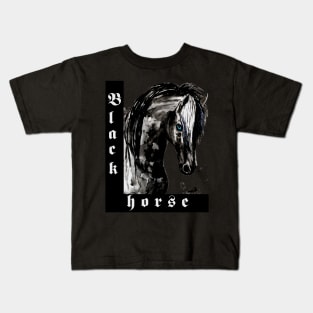 black horse Kids T-Shirt